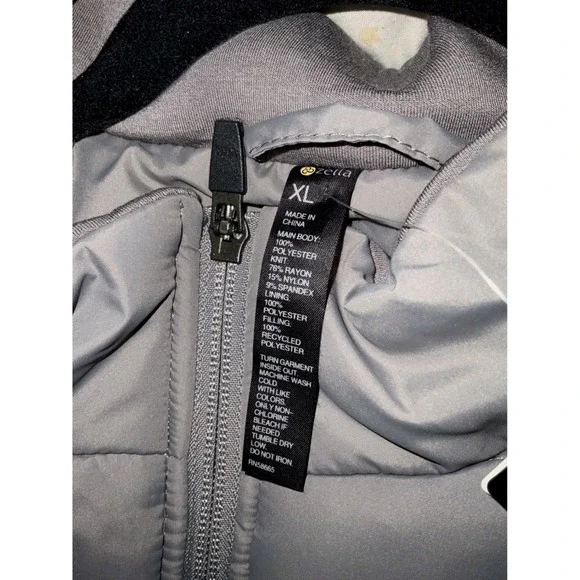 Nordstrom Mens Hybrid Puffer Jacket Gray Taupe Quilted Knit Full Zip XL New - Picture 4 of 4